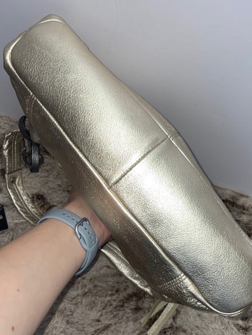 b. makowsky Metallic Gold Hobo Shoulder Bag - Picture 3 of 5